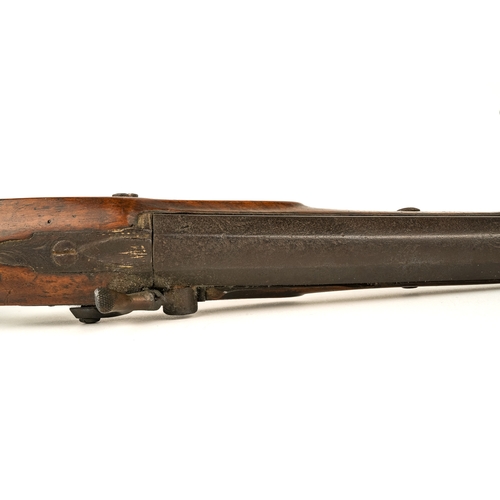 235 - A very large late 18th/early 19th century pistol, percussion cap converted from a flint lock, inscri... 