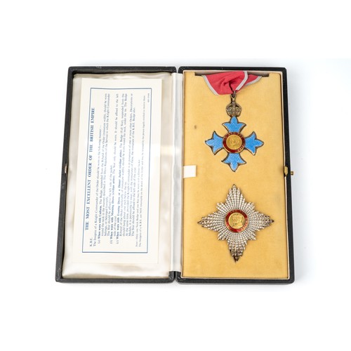 240 - Boxed KBE Knight commander of the British Empire to include enamelled medal and breast badge. See fo... 