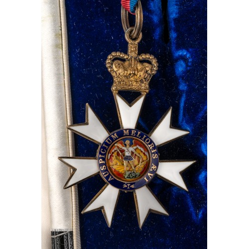 241 - Most Distinguished order of ST Michael and ST George, CMG, in original box, queens crown, with both ... 