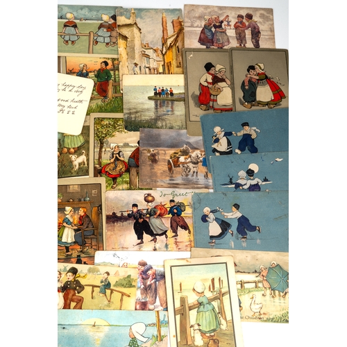 262 - A collection of approx 45 1920s and later postcards