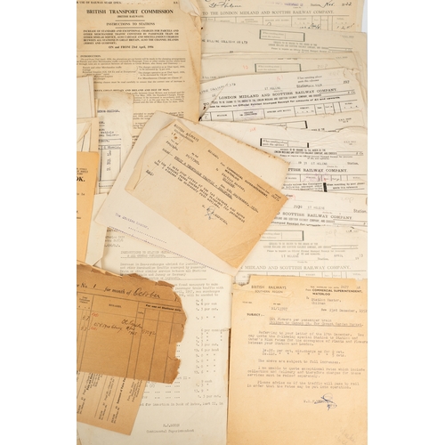 267 - A collection of antique train railway bonds and 1930s southern railway documents, quantity.