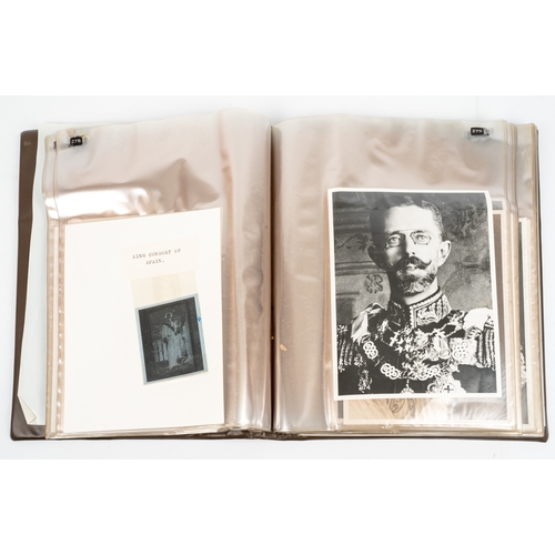 269 - Folder of 180+ photographs of european royalty with associated negatives for developing