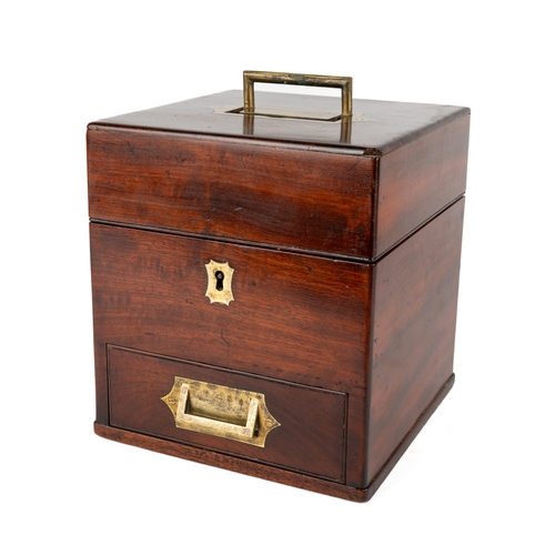 282 - Medical Interest. 19th century mahogany cased Apothecary case complete with contents with inset bras... 