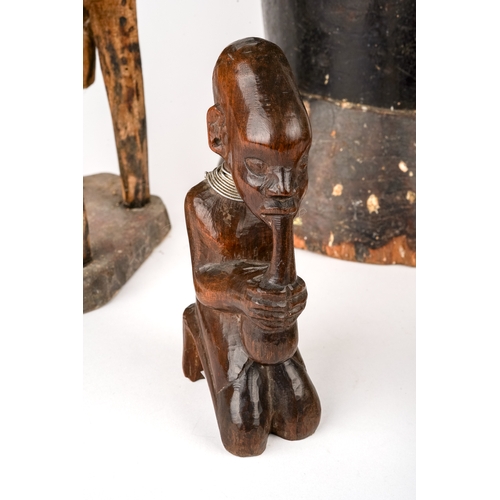 298 - Collection of 5 carved wood African art items.