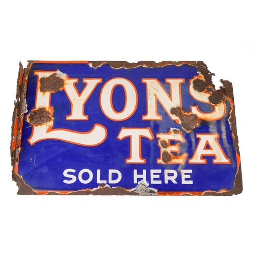 305 - Lyons Tea double sided shop sign, measures approx 45cm x 50cm