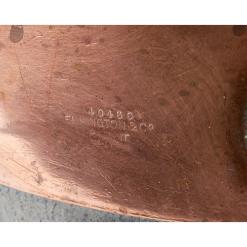 328 - Cunard Line - An Elkington & Co copper cooking pan, twin handles, impressed marks 'Cunard Line Elkin... 