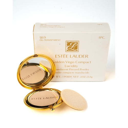 346 - Estee Lauder Golden Virgo compact, Lucidity, in original box pouch and paperwork, unused condition.