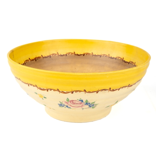 357 - Clarice Cliff for Wilkinson Ltd - a Pompadour pattern bowl, no. 633, 24cm in diam, 10.5cm high