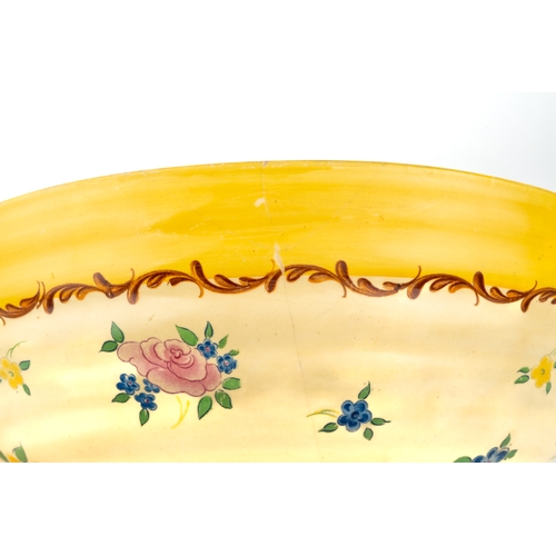 357 - Clarice Cliff for Wilkinson Ltd - a Pompadour pattern bowl, no. 633, 24cm in diam, 10.5cm high