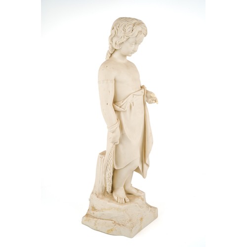 366 - A Copeland Parian figure, The Young Shrimper, 49cm high