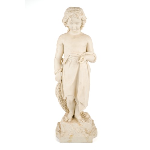 366 - A Copeland Parian figure, The Young Shrimper, 49cm high