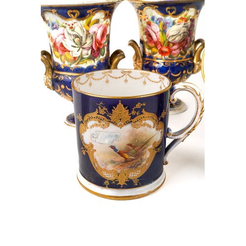 367 - A collection of Bloor Derby and Worcester porcelain, including a Royal Worcester mug painted by Stin... 