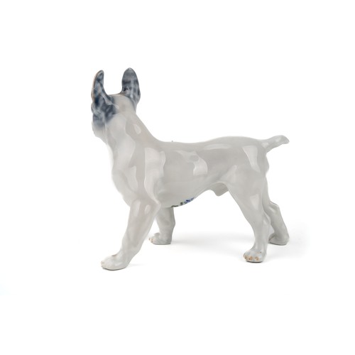 379 - A Royal Copenhagen study of a standing French Bulldog, numbered 1457 to base, approx 12cm long