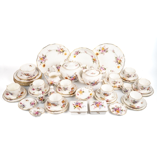 399 - Collection of Royal Crown Derby Posies pattern porcelain tea set items. Including 2 tea pots, tea se... 