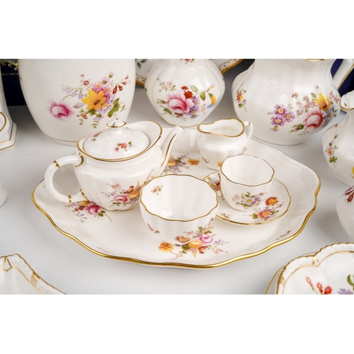 408 - A large collection of Royal Crown Derby Posies pattern porcelain, to include a miniature tea set on ... 