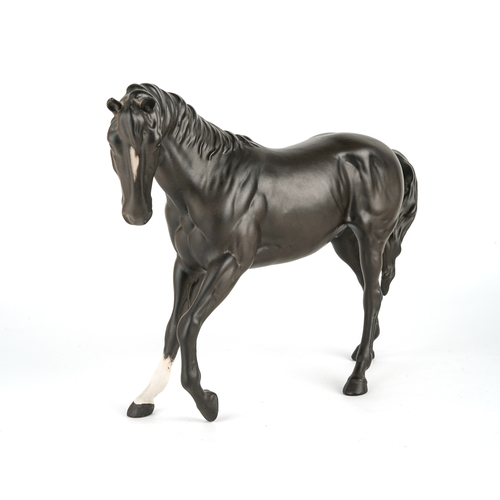 435 - A Beswick black horse, approx 24.5cm long