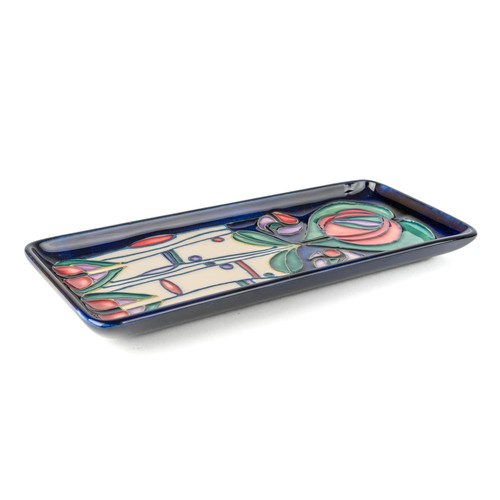 454 - A Moorcroft 'Charles Rennie Mackintosh' pen tray, designed by Rachel Bishop dated 1995, signed and m... 