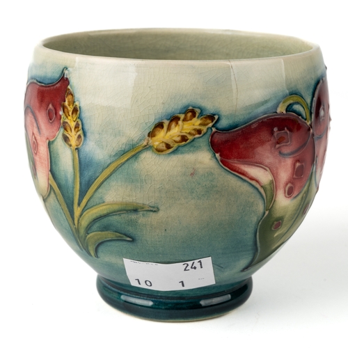 455 - A Moorcroft 'Arum Lily' footed sugar bowl, impressed to base, designer Walter Moorcroft, approx. 8.5... 