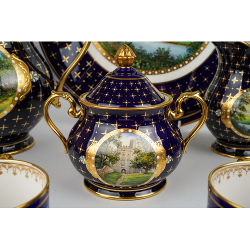 457 - Stefan Nowacki for Lynton - a rare Lynton porcelain boxed coffee set for six, hand painted by Stefan... 