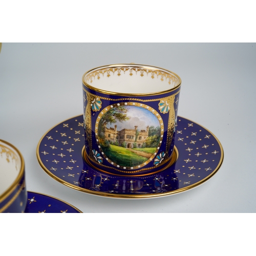 457 - Stefan Nowacki for Lynton - a rare Lynton porcelain boxed coffee set for six, hand painted by Stefan... 