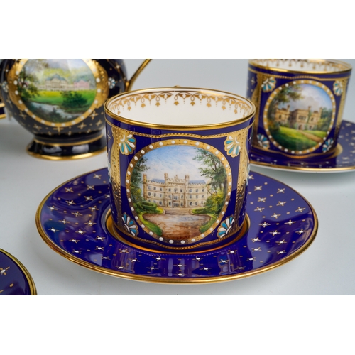 457 - Stefan Nowacki for Lynton - a rare Lynton porcelain boxed coffee set for six, hand painted by Stefan... 