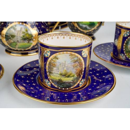 457 - Stefan Nowacki for Lynton - a rare Lynton porcelain boxed coffee set for six, hand painted by Stefan... 