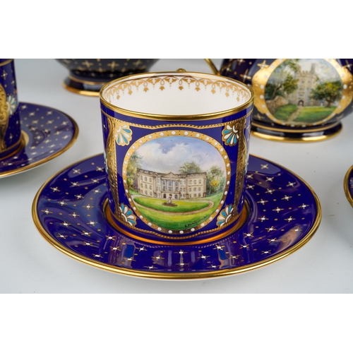 457 - Stefan Nowacki for Lynton - a rare Lynton porcelain boxed coffee set for six, hand painted by Stefan... 