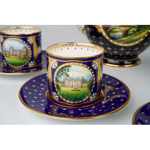 457 - Stefan Nowacki for Lynton - a rare Lynton porcelain boxed coffee set for six, hand painted by Stefan... 