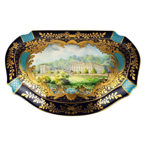 458 - Stefan Nowacki for Lynton Porcelain - a serpentine casket and cover, painted by Stefan Nowacki, sign... 