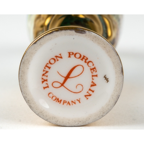 466 - Stephan Nowacki for Lynton Porcelain - a perfume bottle and hallmarked silver stopper, hand painted ... 