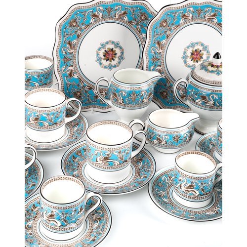 482 - Wedgwood Florentine  porcelain  coffee set, to include 2 coffee pots, 2 lidded sugar pots, 3 sizes o... 