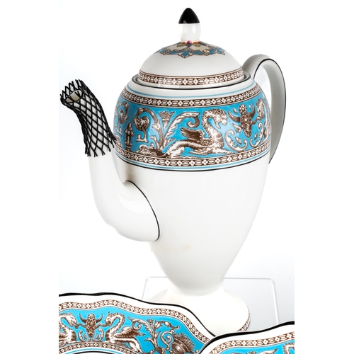 482 - Wedgwood Florentine  porcelain  coffee set, to include 2 coffee pots, 2 lidded sugar pots, 3 sizes o... 