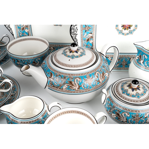 483 - Wedgwood Florentine porcelain tea set including tea pot, 2 large cake plates, sugar bowl, lidded sug... 