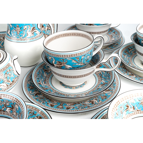 483 - Wedgwood Florentine porcelain tea set including tea pot, 2 large cake plates, sugar bowl, lidded sug... 