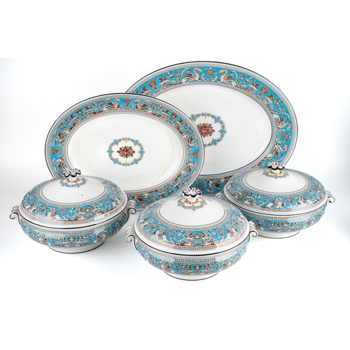 484 - A large collection of Wedgwood Florentine porcelain dinner wears including 3 large tureens, large sa... 