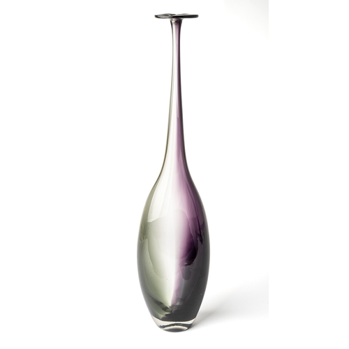 490 - A Kosta Boda style bottle vase, in the manner of Kjell Engman's Fidgi vase, approx 49.5cm high