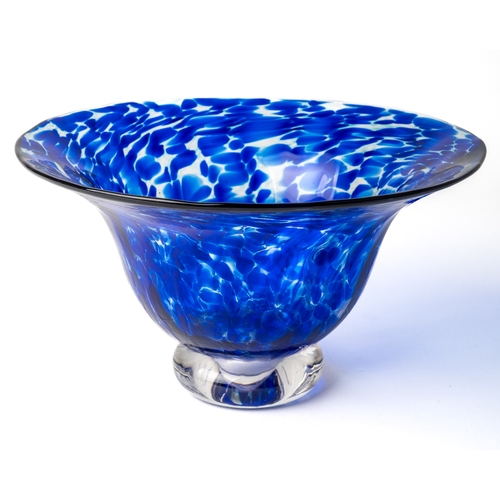 495 - Jane Charles - a blue Urchin studio glass bowl, signed to base, approx 10cm high