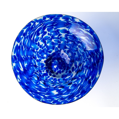 495 - Jane Charles - a blue Urchin studio glass bowl, signed to base, approx 10cm high