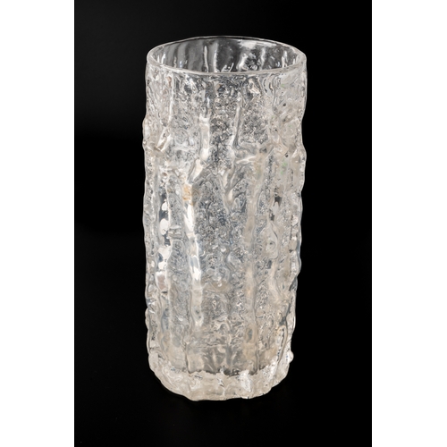 508 - Geoffrey Baxter for Whitefriars - a clear glass Bark vase, approx 23.5cm high