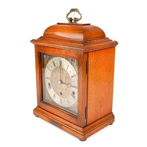 674 - An Elliott eight-day Westminster chime bracket clock, in walnut case, having platform escapement