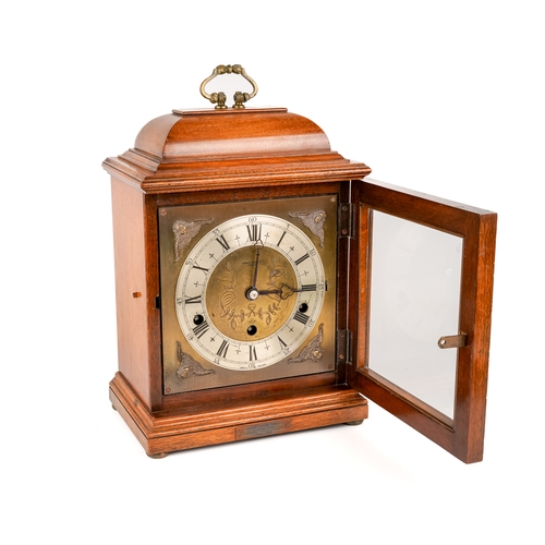 674 - An Elliott eight-day Westminster chime bracket clock, in walnut case, having platform escapement