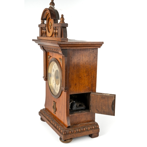 682 - A nursery alarm clock with musical cylinder time tune player, with cylinders, approx 41cm high