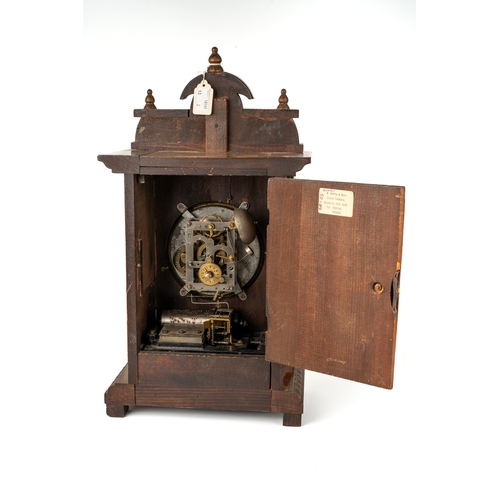 682 - A nursery alarm clock with musical cylinder time tune player, with cylinders, approx 41cm high