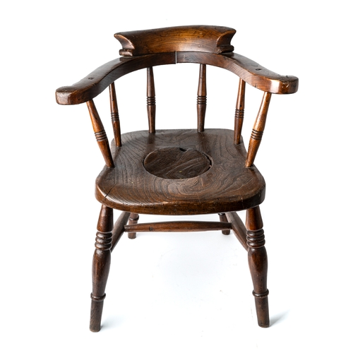 706 - An early 19th Century child's potty chair, complete with the lid, approx 51cm tall at the back