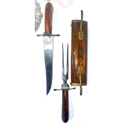 208 - A collection of EPNS including toast rack; dishes; fish knives and forks, cased carving set etc.