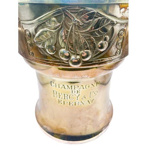 213 - A large antique silver plated champagne bucket, for Bercy & Co. Epernay, 24.5cm high