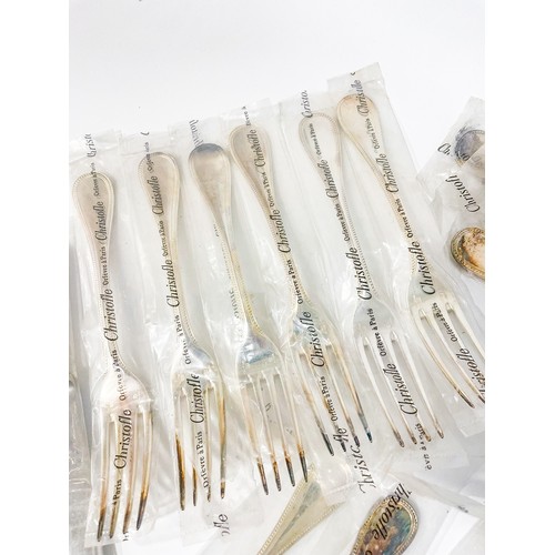 204 - A large collection of Christofle Silver plated cutlery including 6 dinner forks, 6 starter forks, 6 ... 