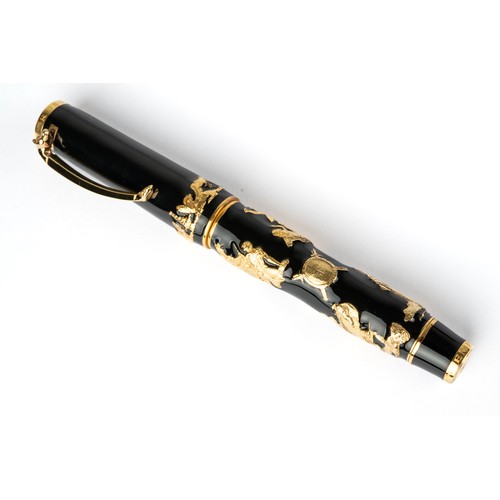 318 - OMAS Russian Empire Limited Edition 357/801 Fountain Pen
Raised designs in vermeil on black resin ba... 