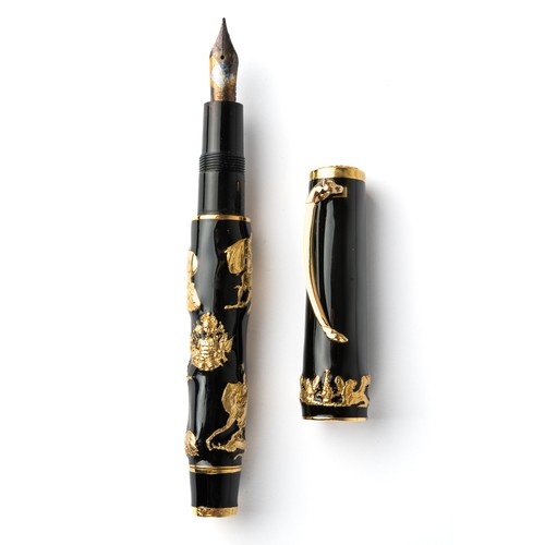 318 - OMAS Russian Empire Limited Edition 357/801 Fountain Pen
Raised designs in vermeil on black resin ba... 