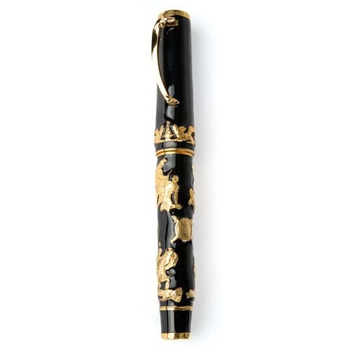 318 - OMAS Russian Empire Limited Edition 357/801 Fountain Pen
Raised designs in vermeil on black resin ba... 